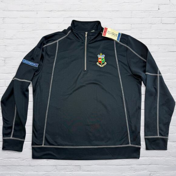 Haverford College 1/4 Zip Pullover Mens Large Clique Performance Shirt Crest - Picture 1 of 12